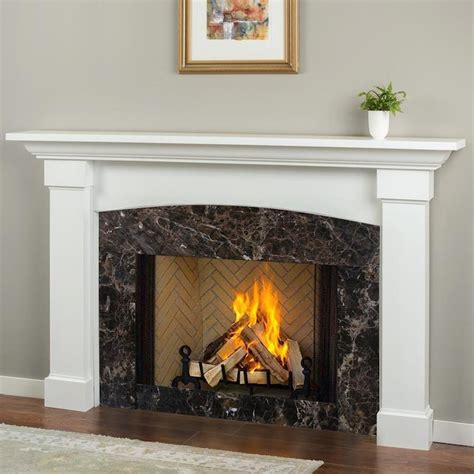 Mantels Direct 78.125-in W x 51-in H White Poplar Traditional Fireplace Surround in the ...