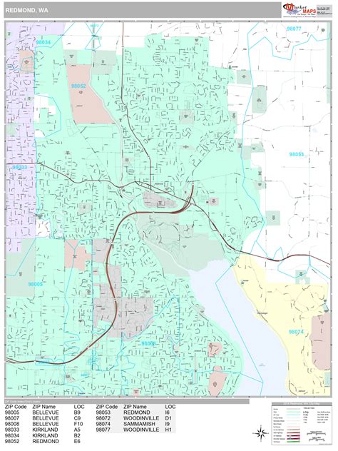 Redmond Washington Wall Map (Premium Style) by MarketMAPS