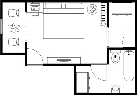 Bedroom With Toilet Floor Plan | Bedroom Floor Plan Template