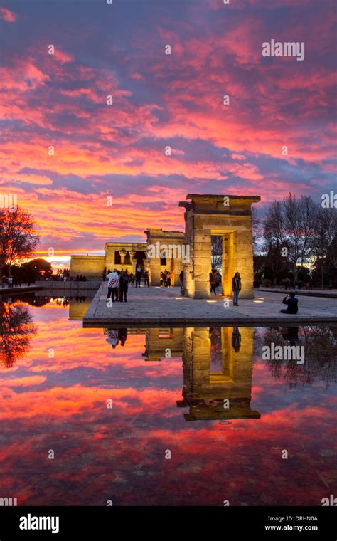 Sunset in Debod Temple, Madrid, Spain Stock Photo: 66157850 - Alamy