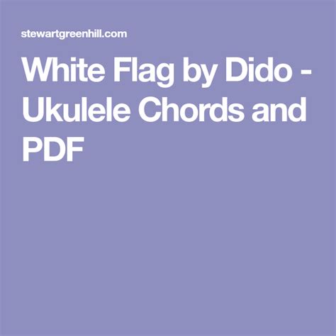 Dido White Flag Guitar Chords