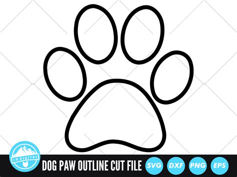 Dog Paw Outline SVG | Animal Paw Print SVG By LD Digital | TheHungryJPEG