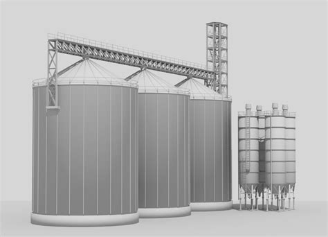 Industrial Silos 3d Model