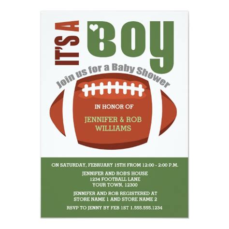 It's a Boy Football Couples Baby Shower Invitation | Zazzle.com