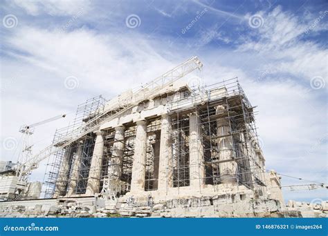 Restoration of the Parthenon Stock Image - Image of historic, reconstruction: 146876321