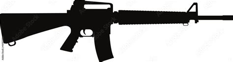 Vetor do Stock: m16 rifle gun miltiary gun svg vector cut file for cricut and silhouette | Adobe ...