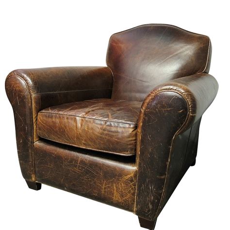 Craftwork Distressed Brown Leather Armchair | EBTH