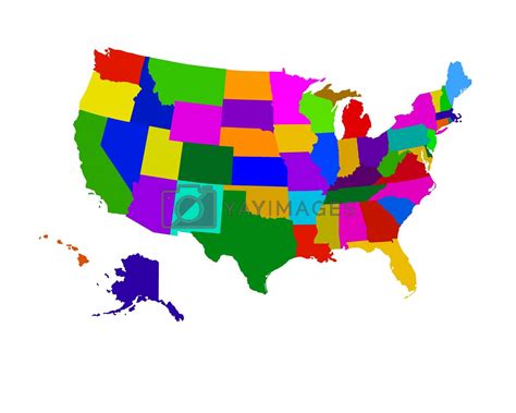 colorful usa map by peromarketing Vectors & Illustrations with Unlimited Downloads - Yayimages