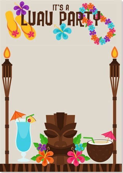 Luau Party - Free Pool Party Invitation Template | Luau party ...