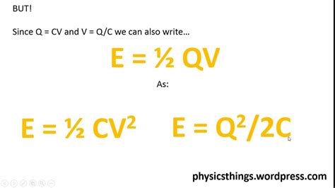 Energy stored in a capacitor - YouTube