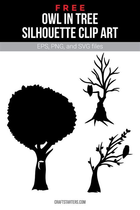 Free Owl In Tree Silhouette Clip Art | Tree silhouette, Clip art, Clip art vintage