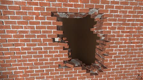 ArtStation - Hole in a brick wall