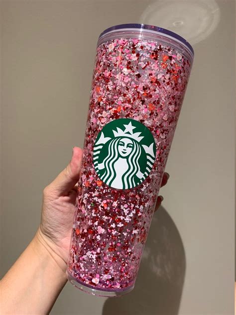 24 Oz. and 16 Oz. Starbucks Tumbler Valentines Glitter | Etsy