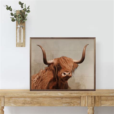 Highland Cow - Wood Framed Art - Multiple Sizes - Country Marketplace