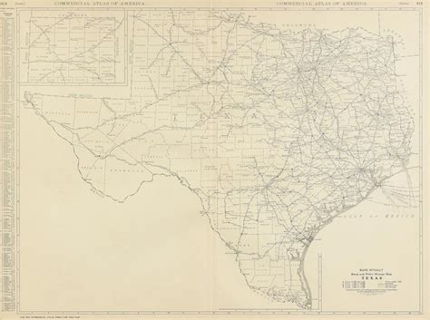 Lot - AN VINTAGE MAP, "Black and White Mileage Map of Texas," CHICAGO ...