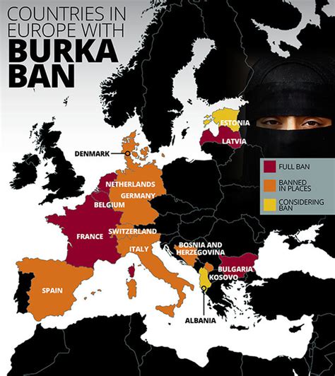 Map of countries in Europe with ban on burka, niqab or hijab | Daily Star