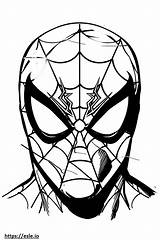 Spider Man head coloring Sheet sketch template