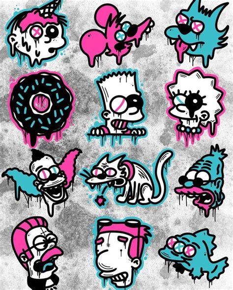 Graffiti Character Tattoos | Graffiti characters, Simpsons drawings, Simpsons art