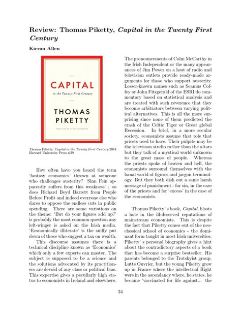 Review: Thomas Piketty, Capital in the Twenty First Century | Economic ...