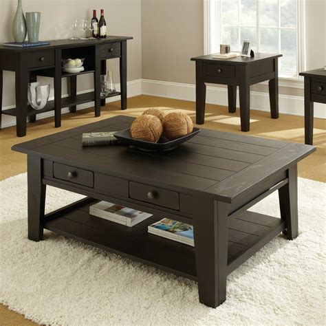 Dark Wood Coffee Table Set Furnitures | Roy Home Design