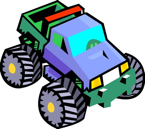Download Vector Illustration Of Monster Truck With Big Wheels - ClipartKey