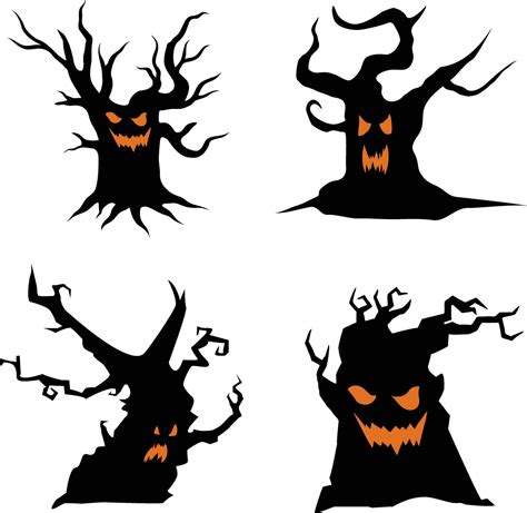 Tree Halloween. Halloween tree silhouette on white background. Vector illustration 26274986 ...