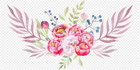 Watercolor pink flowers vector material png image_picture free download ...