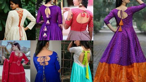 Latest Long Frock Back Neck Designs||Long Gown Back Neck Designs||Kurti ...