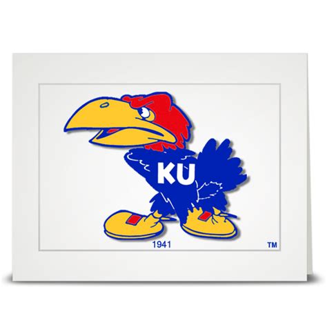 KU Jayhawk 1941 - folded card - Mascot Proud