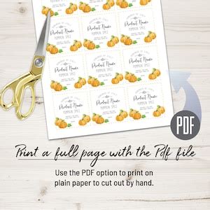 Pumpkin Label Template, Custom Pumpkin Spice Product Label Template. Fall Labels for Jars ...