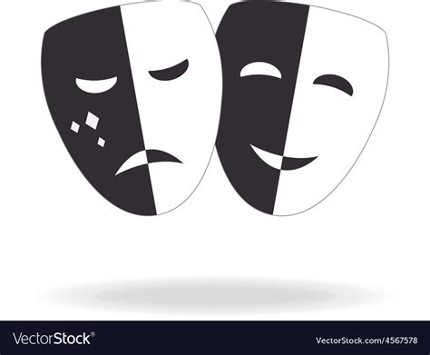 Theater icon with happy and sad masks Royalty Free Vector