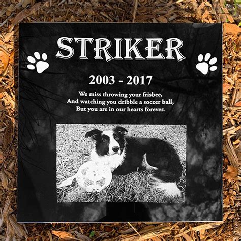 Beautiful 12x12 Pet Grave Decoration, Engraved With the Picture of Your ...