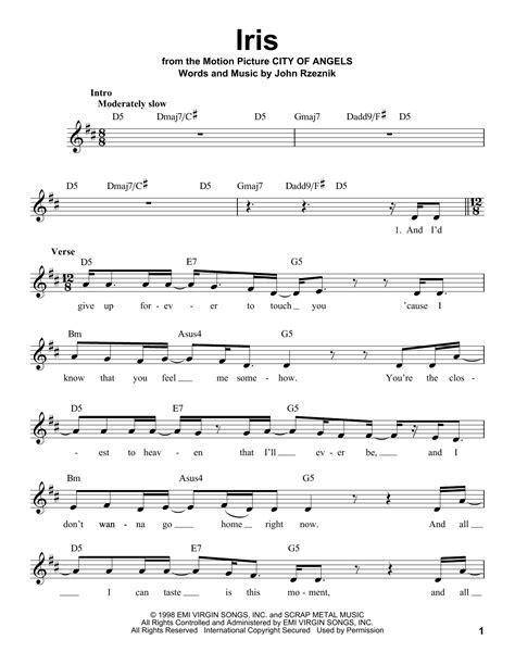 Goo Goo Dolls - Iris sheet music