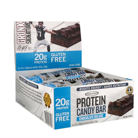 Muscletech, Protein Candy Bar, Chocolate Deluxe, 12 Bars, 2.12 oz (60 g ...