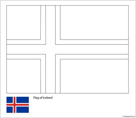 Flag of Iceland-World Cup 2018 Coloring Page - Free Printable Coloring Pages