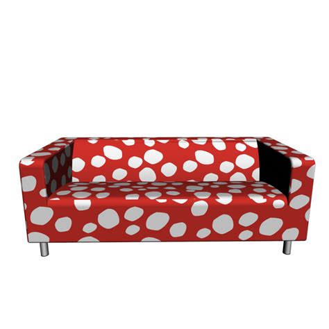 KLIPPAN Loveseat, Dottevik red - Design and Decorate Your Room in 3D