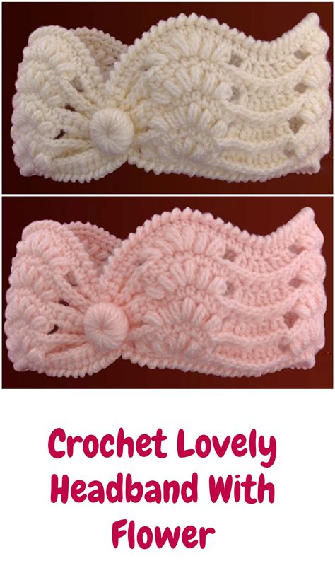 Crochet Lovely Headband With Flower - Crochet Ideas | Crochet, Crochet ...