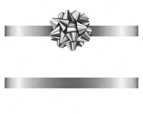 Premium Vector | Silver bow and ribbon. isolated bow with ribbon for christmas and birthday ...