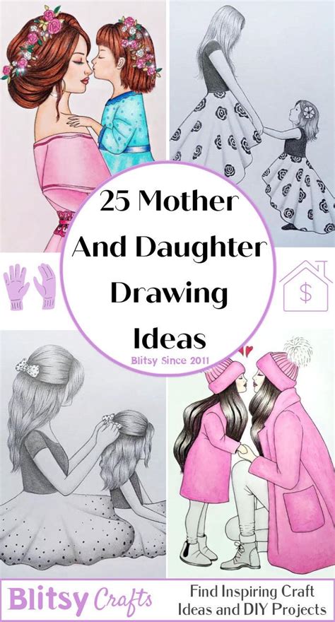 25 Easy Mother and Daughter Drawing Ideas to Draw