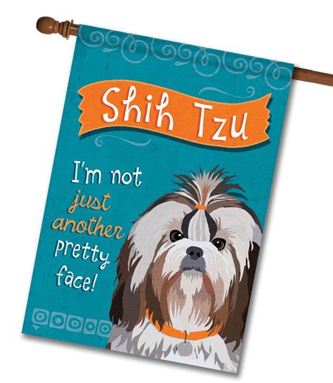 Shih Tzu House Flag: Flag Size: 28” x 40” Flag stand sold separately Proudly Printed in the USA ...