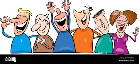 Cartoon illustration of group of laughing people Stock Vector Image ...