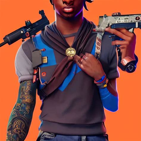 Playboy Carti as a fortnite skin, hyper realistic, | Stable Diffusion