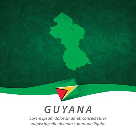 Guyana flag with map 2711304 Vector Art at Vecteezy