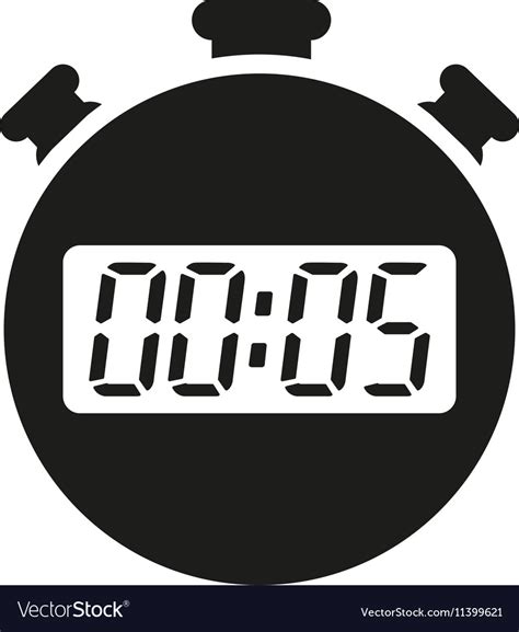 The 5 seconds minutes stopwatch icon Clock and Vector Image