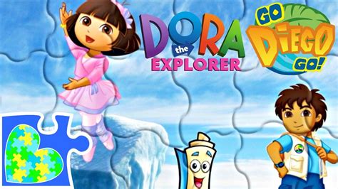 DORA DANCES FOR DIEGO, BOOTS, BACKPACK, AND MAP PUZZLE VIDEO FOR KIDS! - YouTube