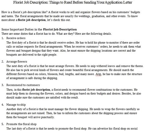 Florist Job Description: Things to Read Before Sending Your Application ...