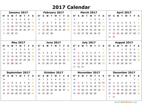 2017 Yearly Calendar Printable | cuteconservative