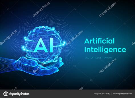 AI. Artificial Intelligence Logo in hand. Artificial Intelligence and ...