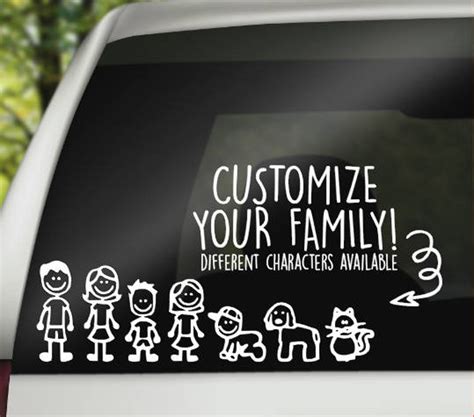 Custom Family Car Decal Stick Figure Family Decal Custom - Etsy Australia