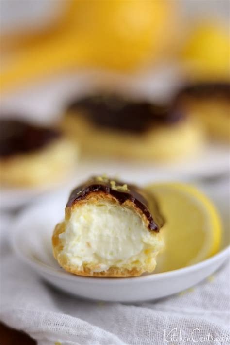 Creamy Lemon Eclairs: an easy lemon dessert - Kitchen Cents